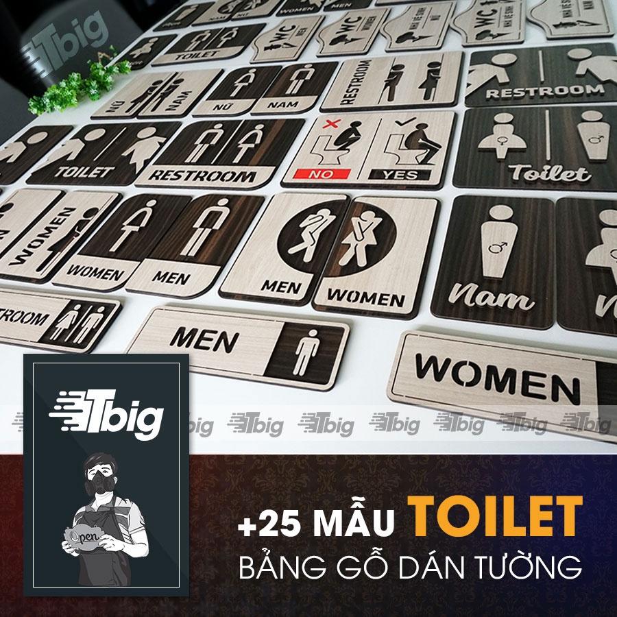 20 mẫu bảng toilet gỗ dán cửa Nhà vệ sinh - restroom - wc - women men - nam nữ