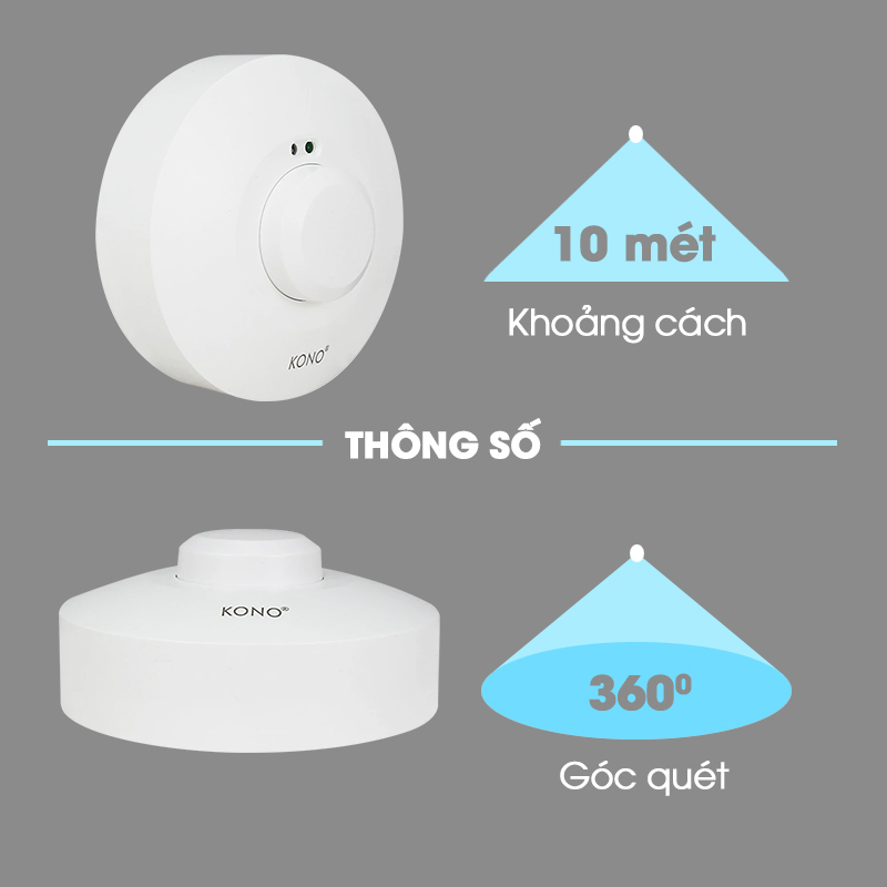 Cảm Ứng Bật Đèn Siêu Âm KONO KN-RD02