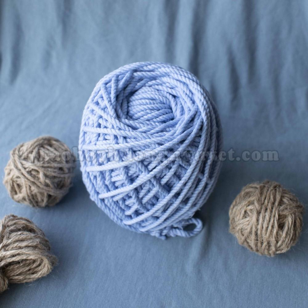 dây thừng cotton làm handmade, macrame, decor màu xanh đại dương size 3mm