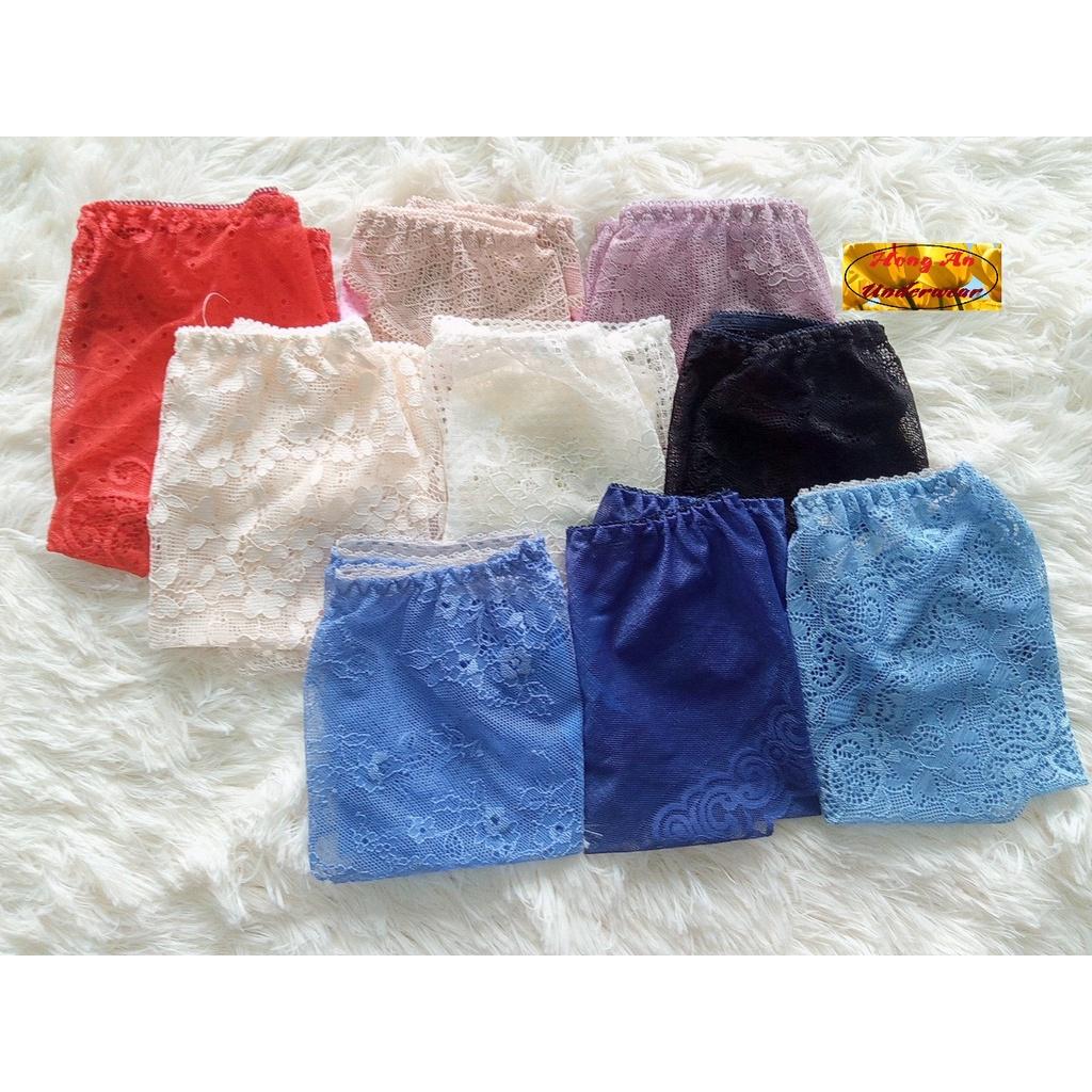 SET 10 Quần lót ren phối vải thông hơi, Combo 10 quần lót ren thoáng mát, gợi cảm từ 40kg-55kg.