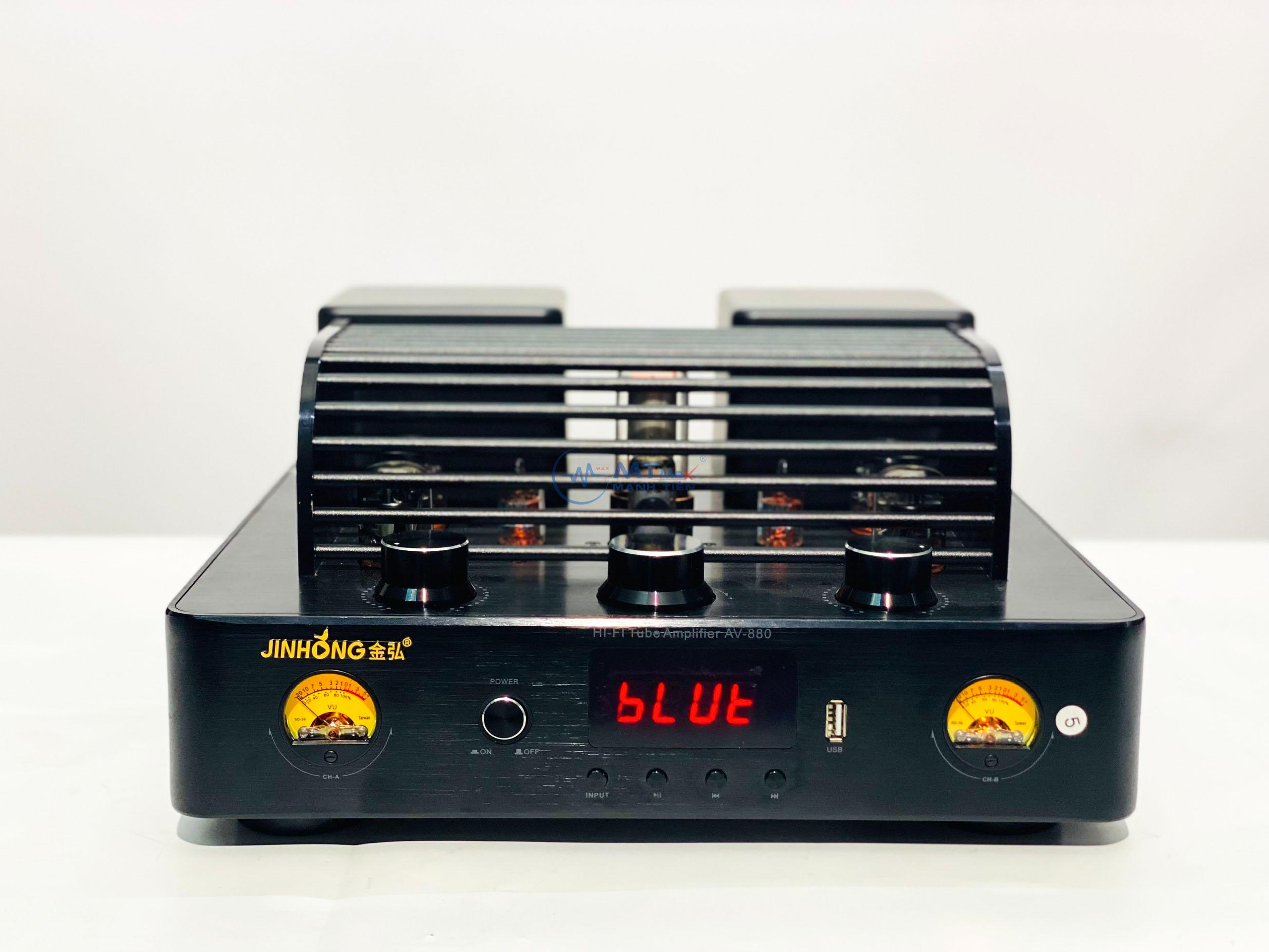 Amply Bóng Đèn AV880 Công Suất 400W Trang Bị 8 Bóng Đèn Cao Cấp Có Độ Méo Tiếng Thấp Tặng Full Dây kết Nối, Hàng Chính Hãng