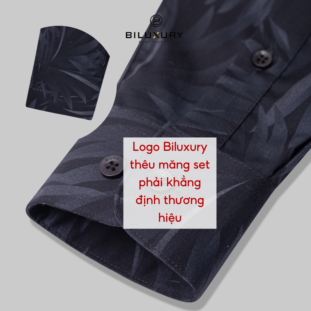 Áo sơ mi nam dài tay Biluxury 6SMDH007 họa tiết phom Slimfit thời trang văn phòng lịch lãm