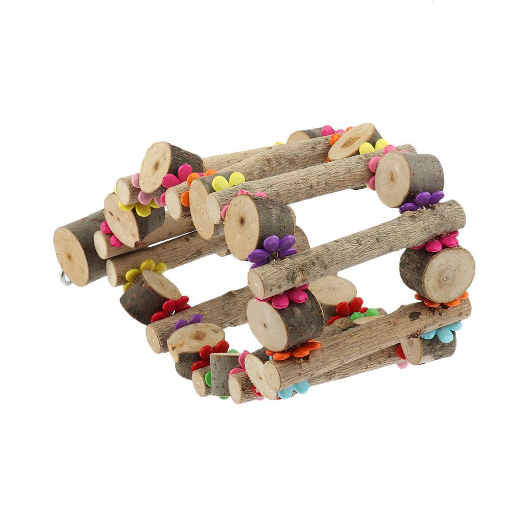 Natural Wood Bird Parrot Chew Toy Bird Cage Swing Toy Parrot Bird Ladder Toy
