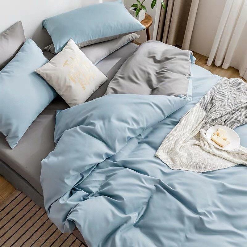 Bộ Chăn Ga Cotton Tici Cao Cấp Phong Cách Hàn Quốc Đủ Size Đủ Màu