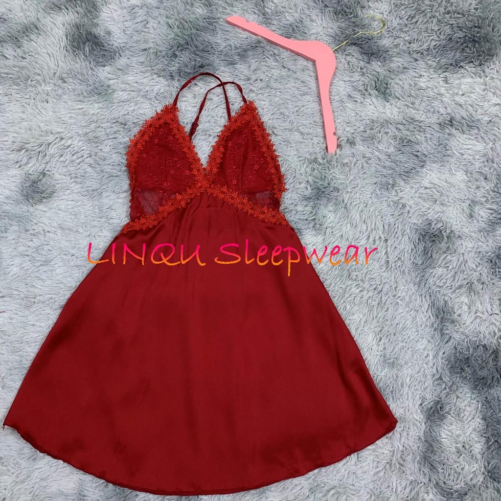 Váy ngủ sexy ren váy ngủ 2 dây gợi cảm chất satin mềm mại Freesize 40-58kg