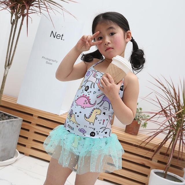 Đồ bơi bé gái phối ren kim tuyến Boi036