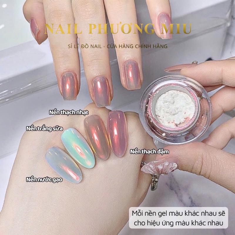 Nhũ Tráng Gương Cực Quang 2 Tone Màu 12, 18 Siêu Lấp Lánh, Dễ Phối, Làm Nail Tiện Lợi Ánh Kim Loại Và Ngọc Ánh Trai