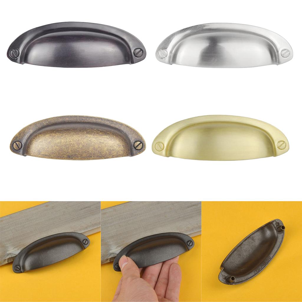 Vintage Style Zinc Alloy Pull Handle Furniture Knobs for Wardrobe Cupboard Drawer, 4 Colors
