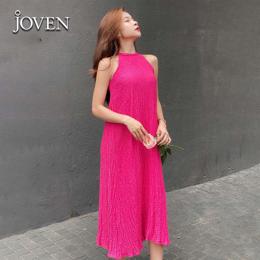 Đầm maxi đi biển cổ yếm sang chảnh Joven