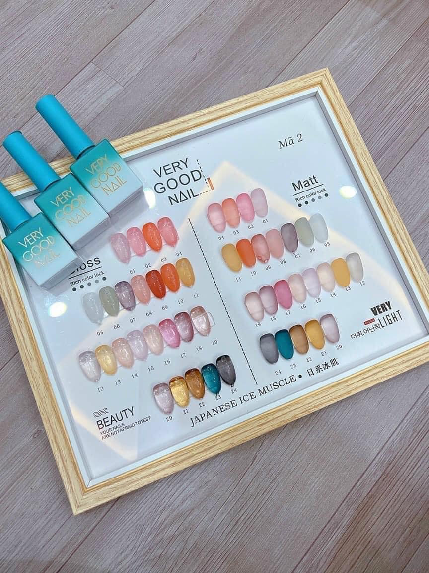 Set sơn thạch 24 màu verygood nail tặng kèm bảng màu sơn sẵn làm nail