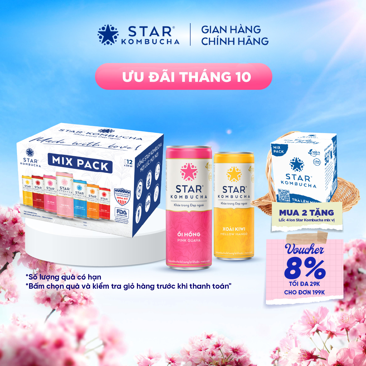 Thùng 12 lon STAR KOMBUCHA All-in-One