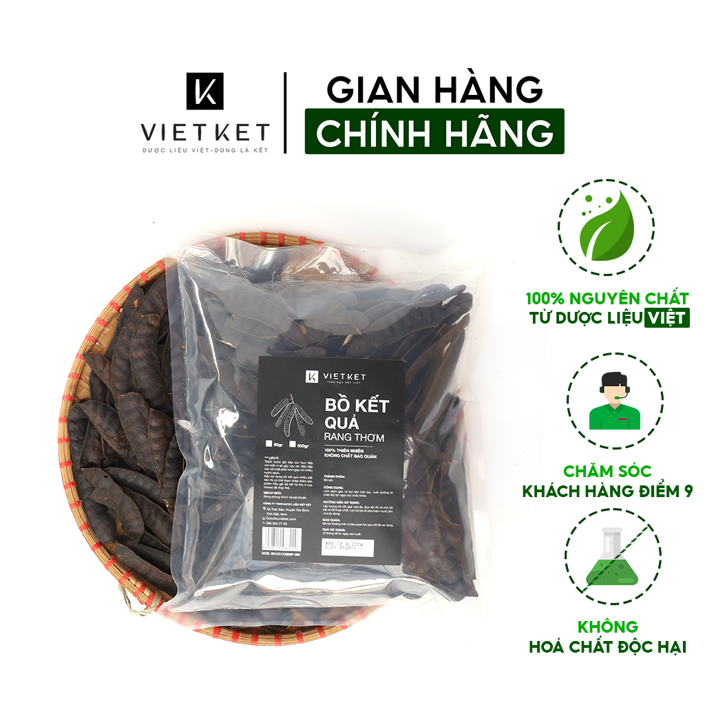 Bồ kết quả rang thơm VIETKET (VIỆT KẾT) 500gr - gội đầu, xông thơm ấm nhà