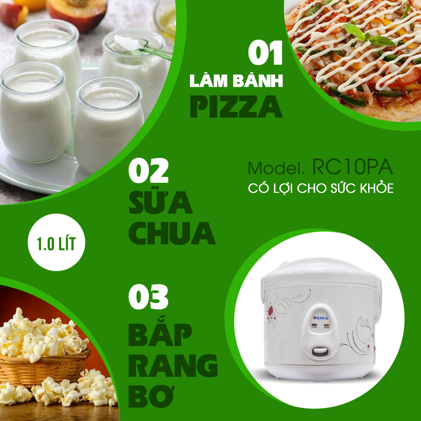 Nồi Cơm Điện Osaka RC10PA(1.0 Lít) - Hàng Chính Hãng