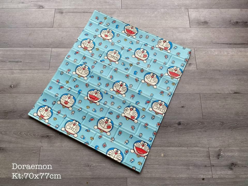 Bộ 15 Tấm Xốp Dán Tường Hoạt Hình Doraemon Trăng Dễ Thương, Kích Thước 70cm x 77cm