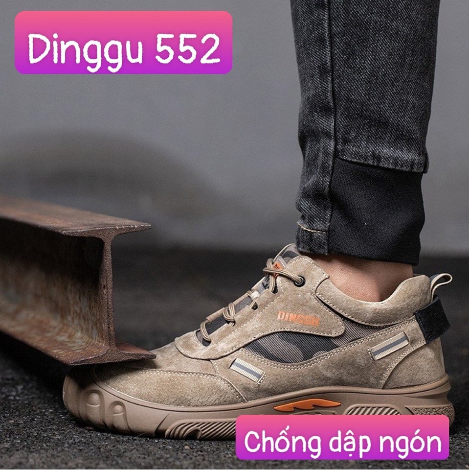 Giày Bảo Hộ Lao Động DINGGU 552, Thể Thao, Chống Trơn Trượt, Chống Đinh, Chống Va Đập, Siêu Nhẹ, Thoáng Khí, Mẫu Mới 2023, Nhập khẩu Trung Quốc, Tặng Kèm Vớ