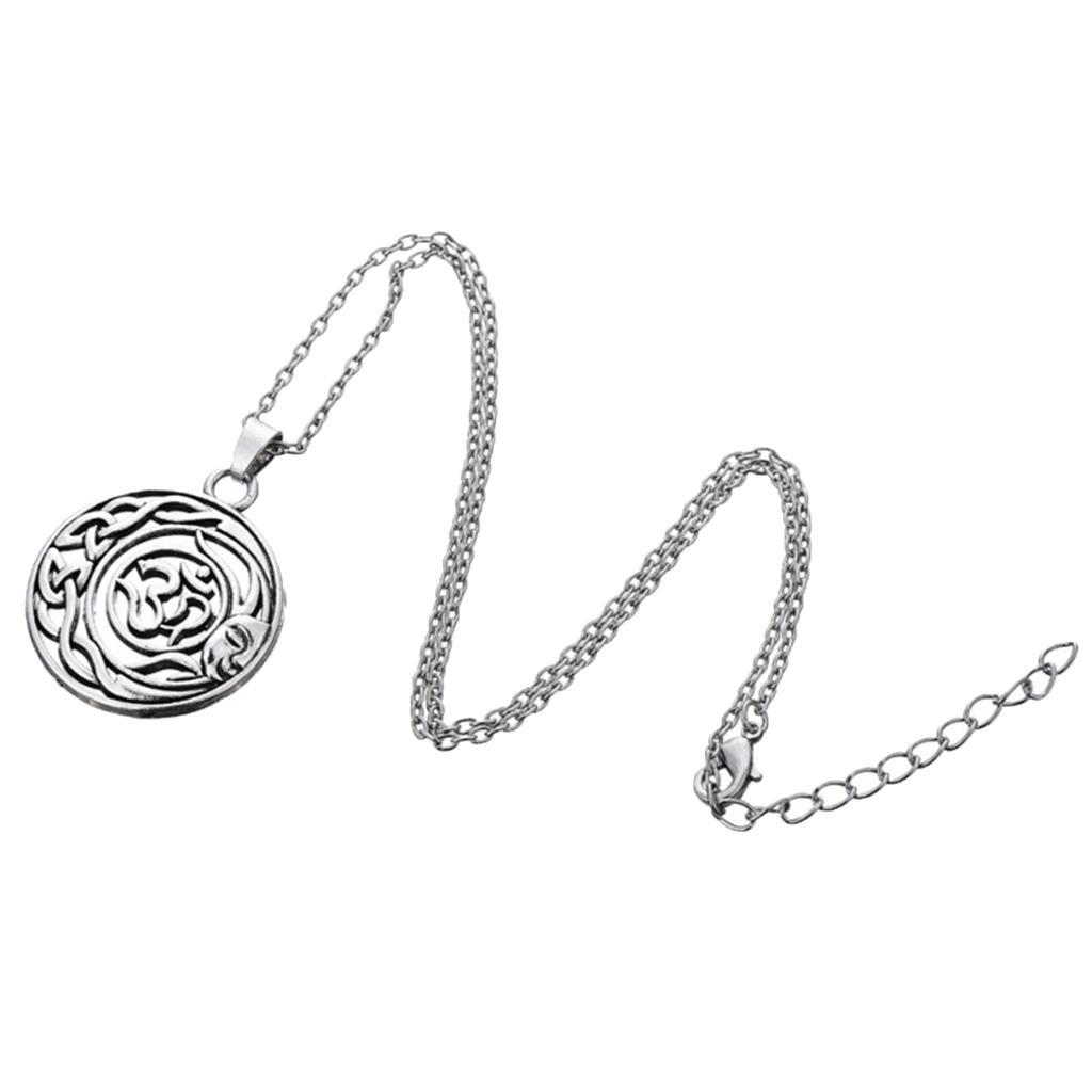 Pendant Chain Necklace Round Twist Knots Hollow Pendant Charm Women Jewelry