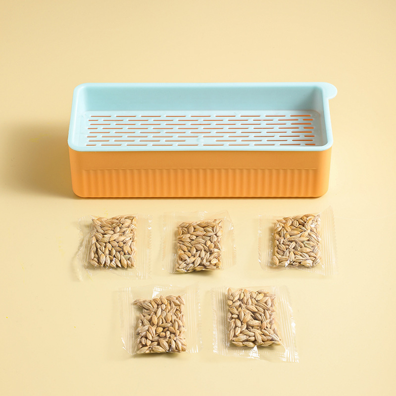 Bộ khay trồng cỏ mèo thủy canh tiện lợi - Hỗ trợ tiêu hóa, tặng kèm 5 gói hạt cho bé/ Giao màu ngẫu nhiên