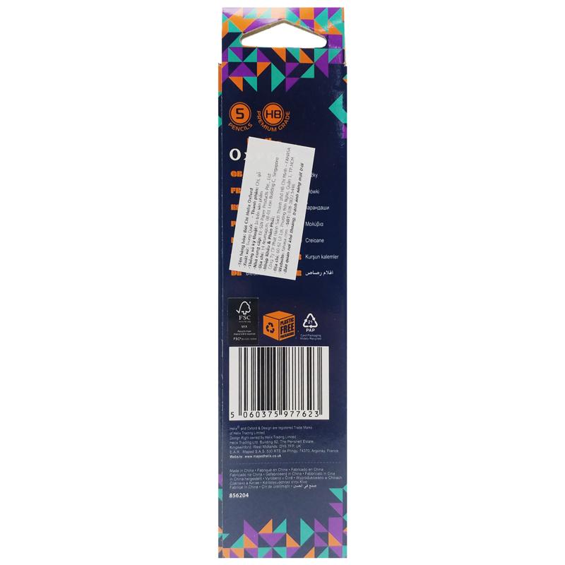 Hộp 5 Bút Chì Gỗ HB Oxford Geo - Helix 856204