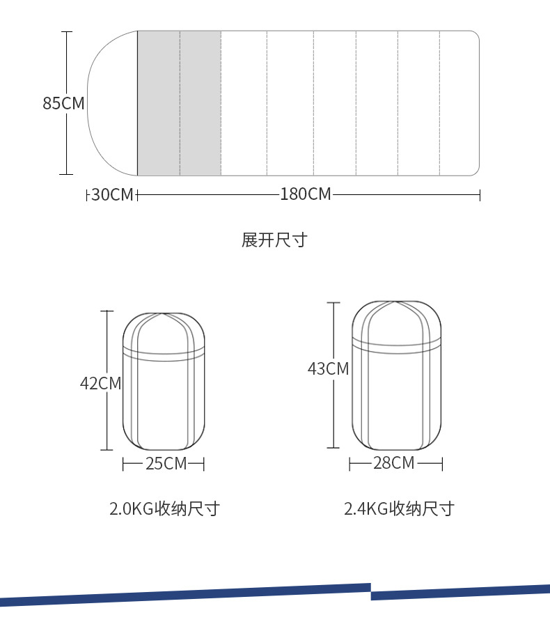 Túi ngủ đơn 1.6 kg Hewofl HW-S1853 dùng cắm trại, dã ngoại, du lịch, văn phòng