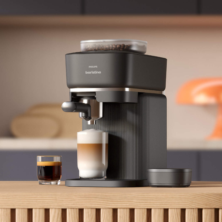 Bộ máy pha và máy tạo bọt cà phê Espresso, Lungo tự động chuyên nghiệp. Thương hiệu Hà Lan cao cấp Philips Baristina BAR300 - BAR311. Hàng chính hãng