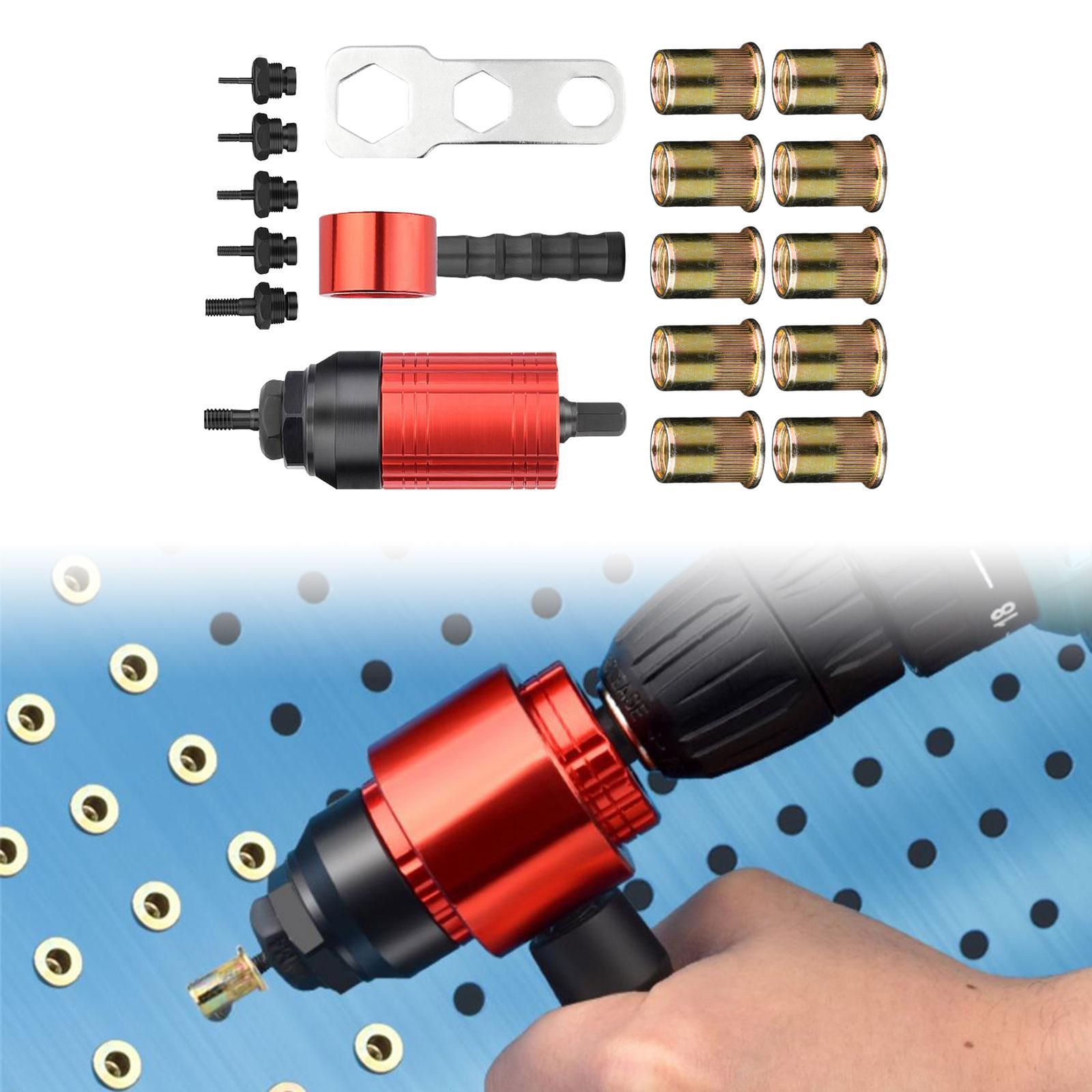 Rivet Nut Drill Adaptor Attachment Hand Riveter for Car Electrical Appliance