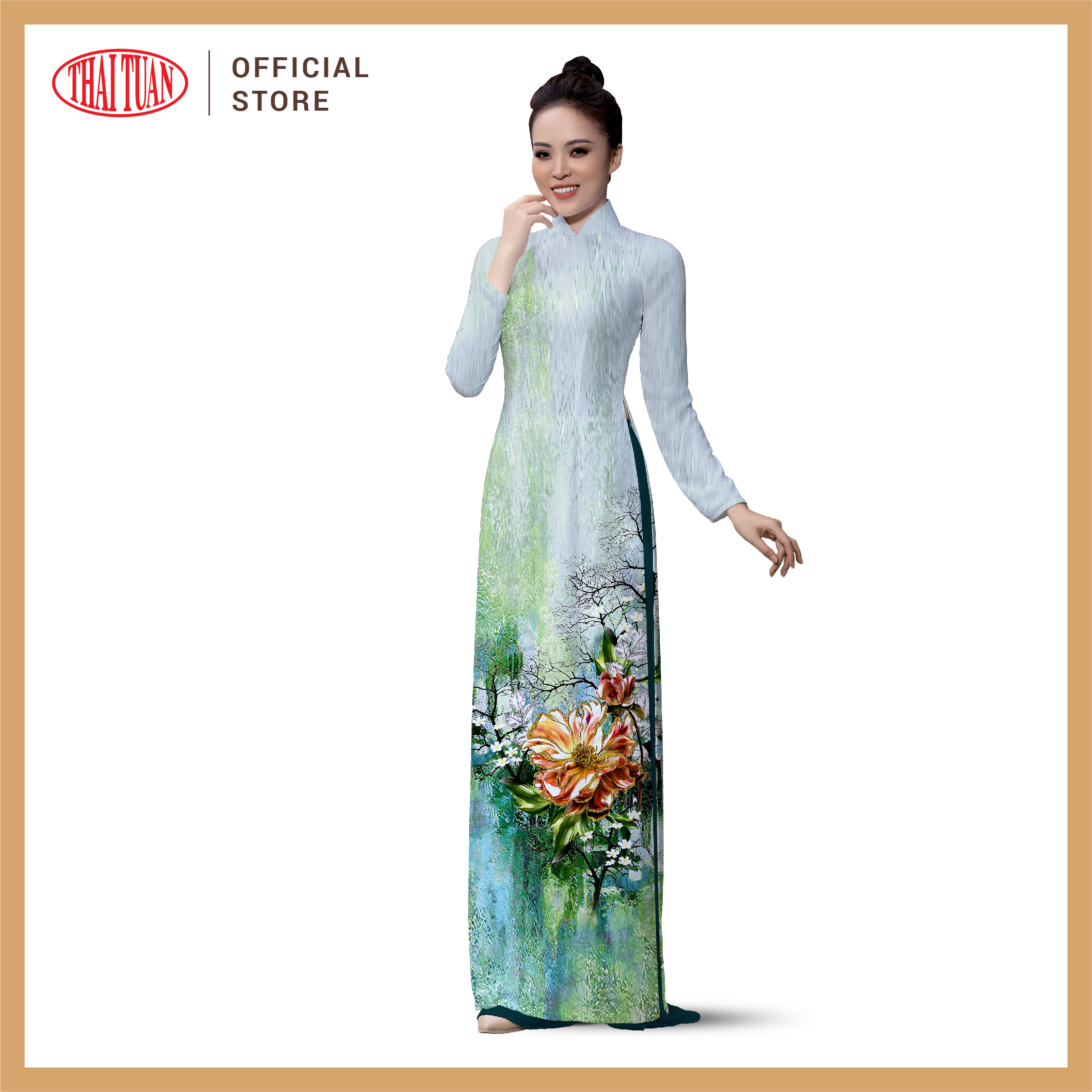Vải Áo Dài In Họa Tiết Kháng Khuẩn Khổ 1m50 Dài 2m1 | ASBR533MCAI024DG5LIAAZA