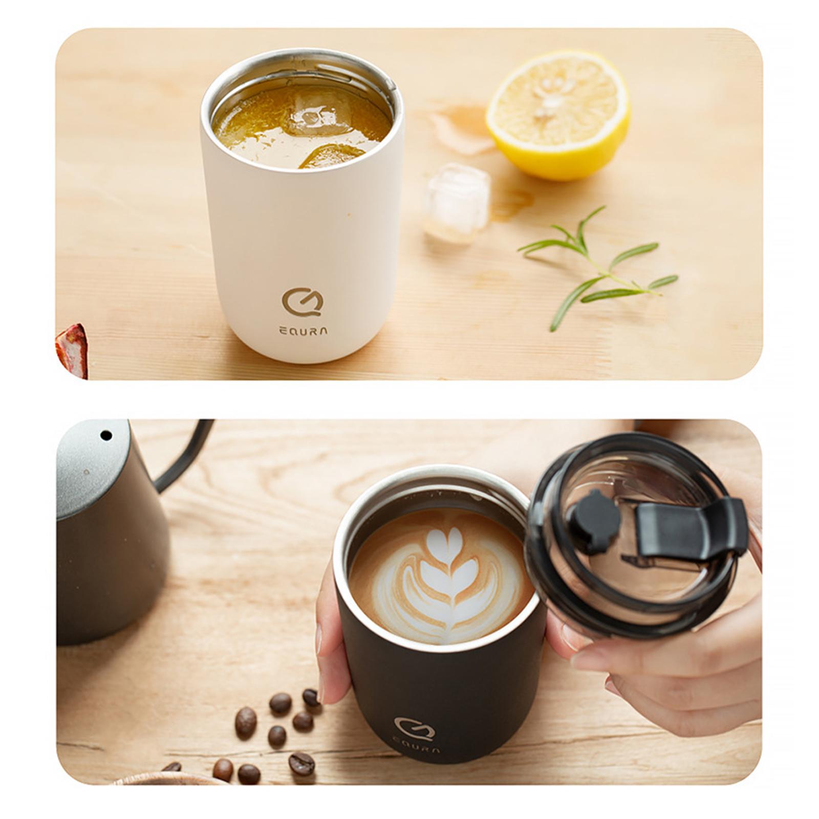 280ml Travel Tumbler Insulated 304 Stainless Steel Coffee Cup with Lid & Straws Hot & Cold Coffee Cup for Backpacking, Camping, Office or Car