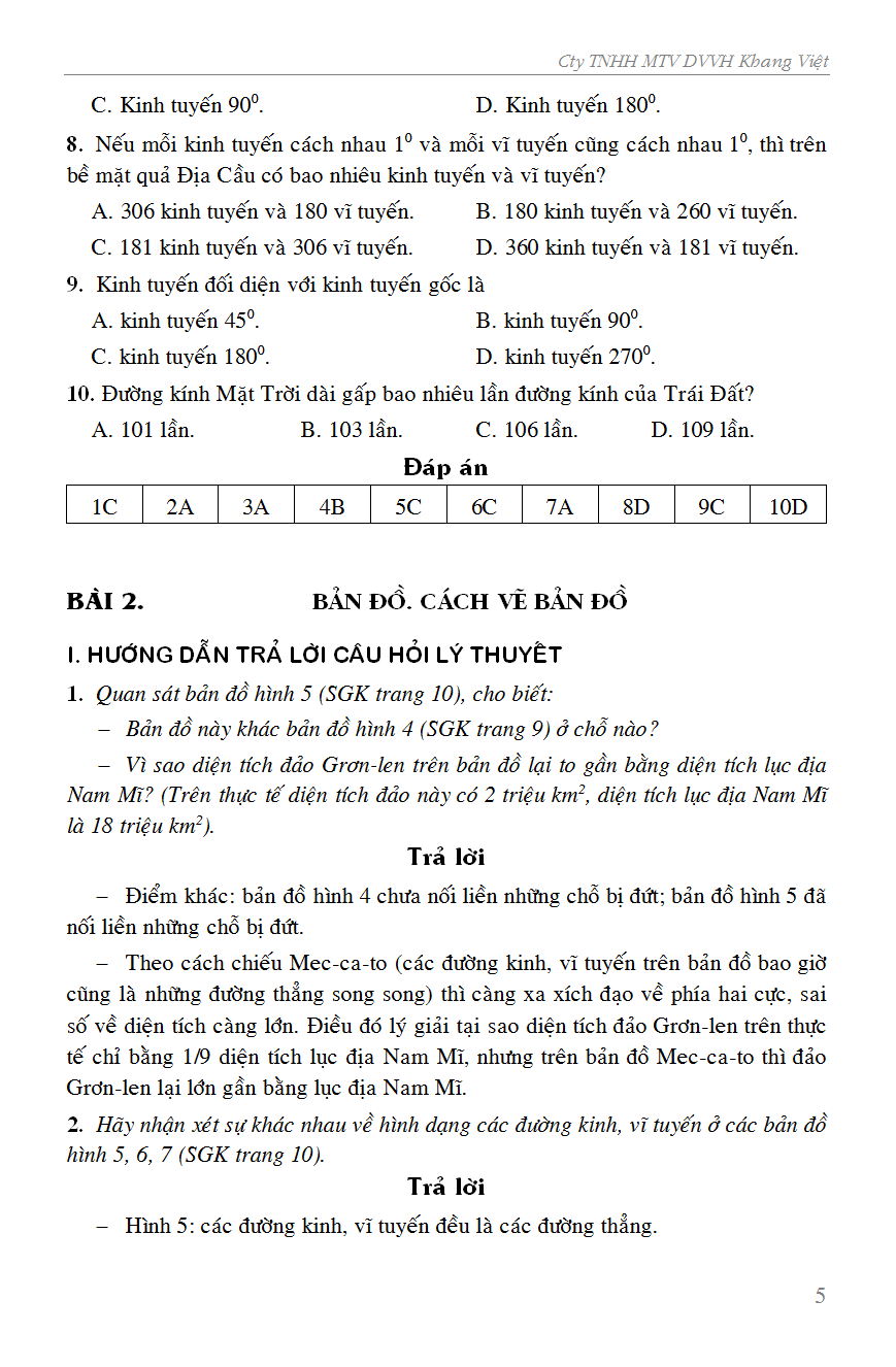 Giải Bài Tập Địa Lí 6