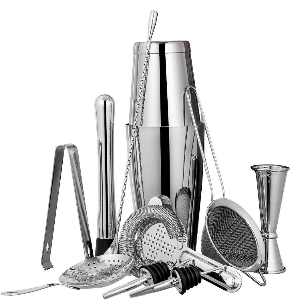 Sét 11 Dụng Cụ Pha Chế Cao Cấp Inox #304 - Màu Silver