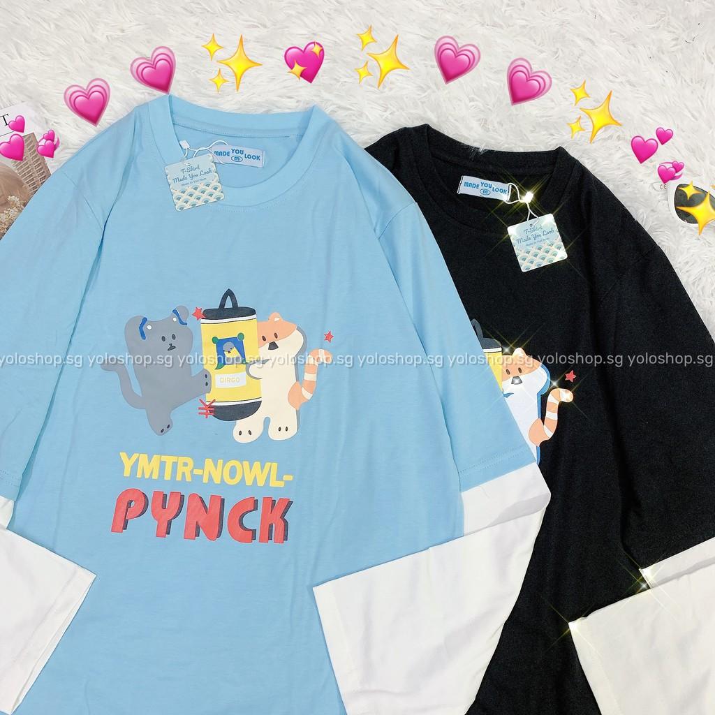 Áo Thun Tay Dài Unisex Ráp Tay PYNCK Thu Đông