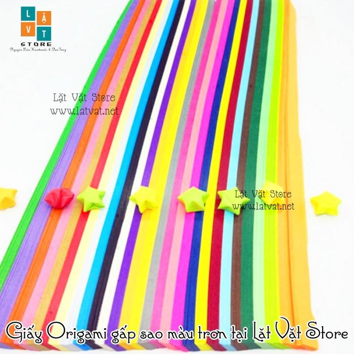 90 tờ giấy gấp sao đơn sắc, màu tuỳ chọn - Origami paper Star - Handmade - Điều ước