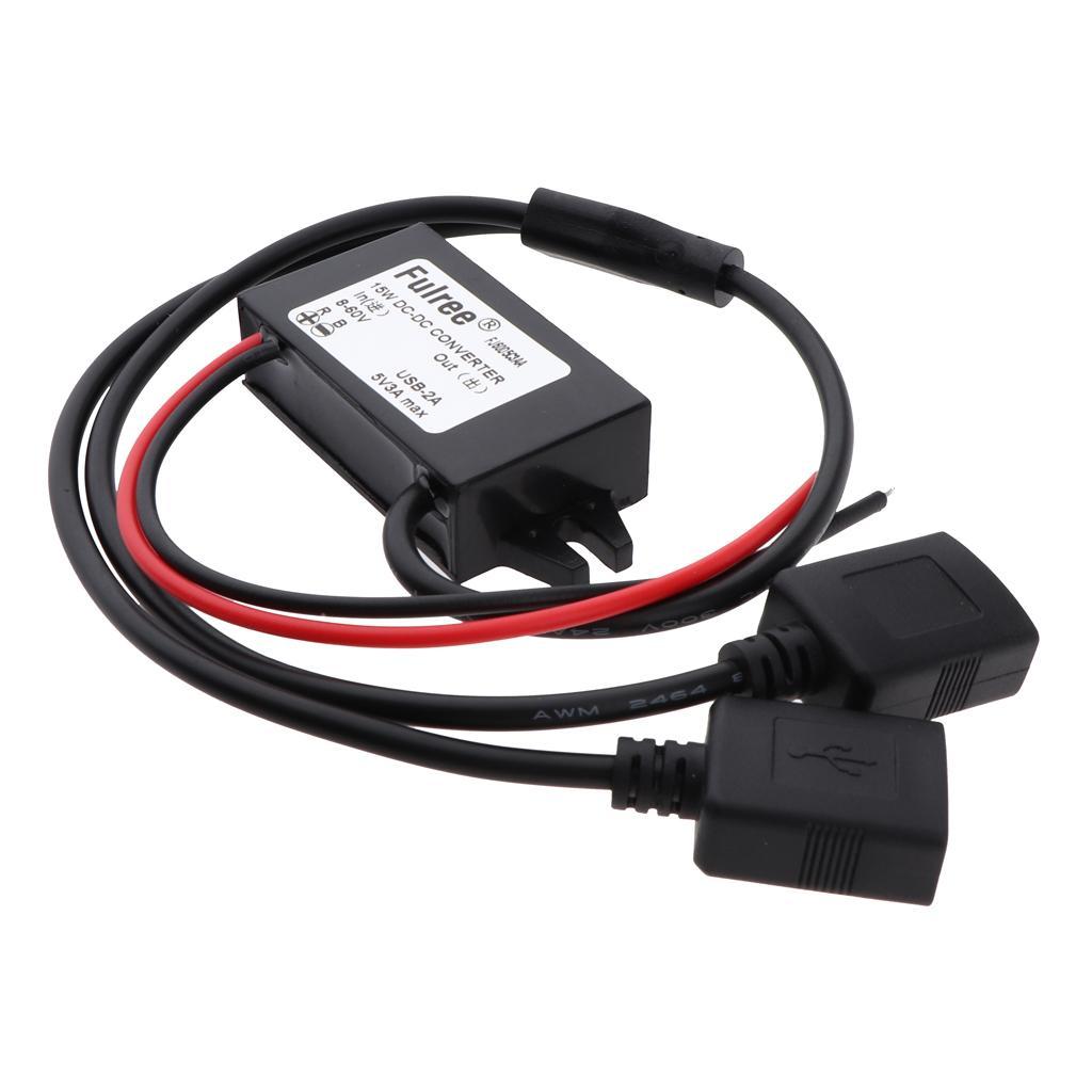 DC-DC Voltage Converter 8-60V to 5V 3A /15W with Dual USB-A