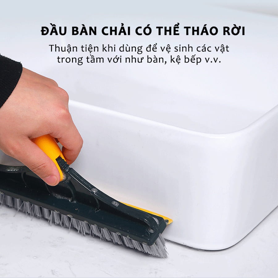 Cây chà sàn nhà tắm, chổi cọ sàn và gạt nước 2 trong 1, cọ sạch khe hẹp và góc tường – dododios Easy ES04