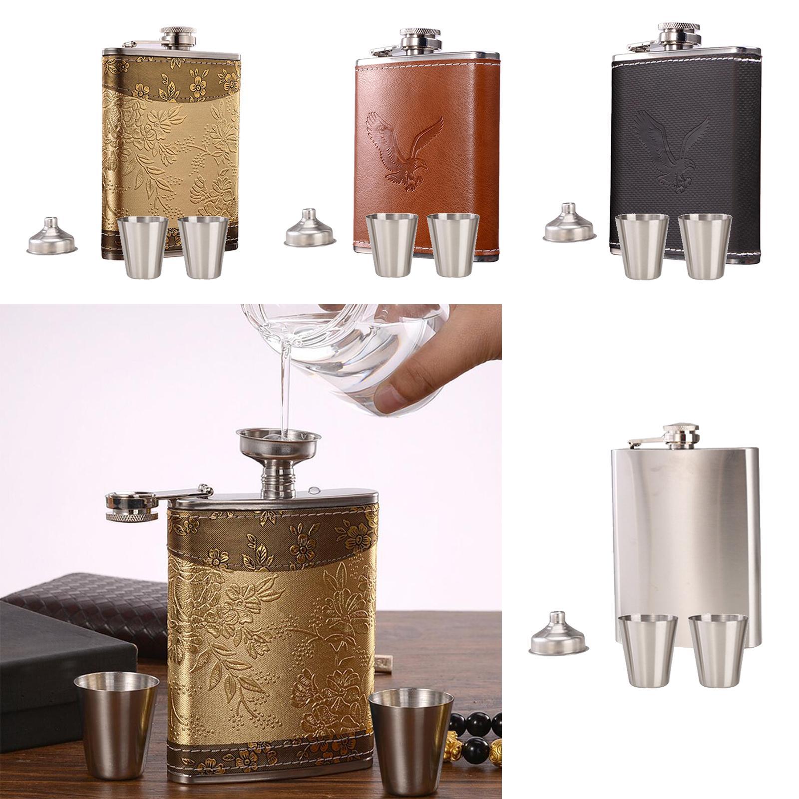 Portable Hip  Set Funnel Cups  Alcohol Stainless Steel  12x9cm