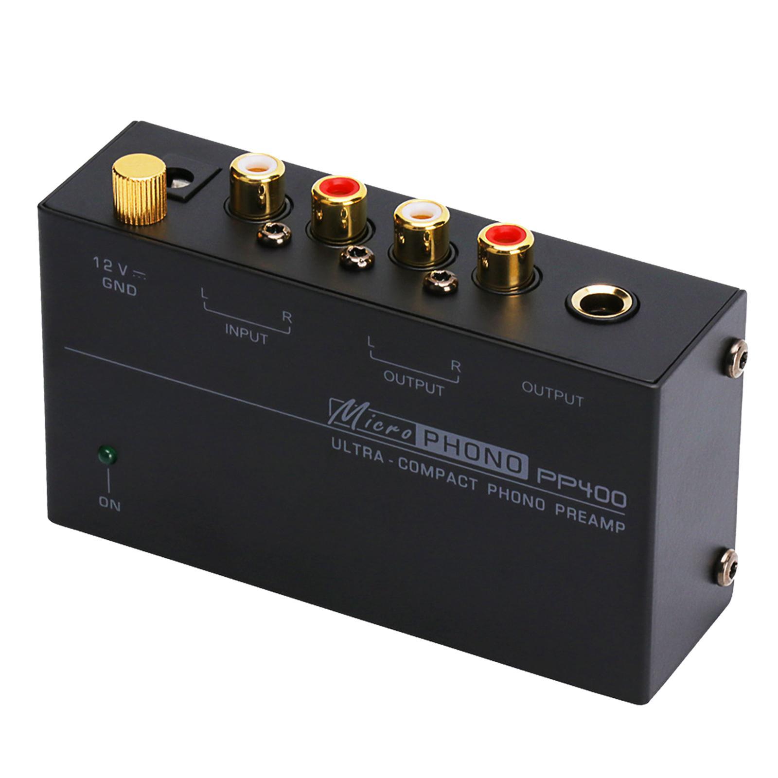 Phono Preamp Turntable Preamplifier ,Turntable Amplifier Preamp ,Low Noise DC 12V 1/4" TRS ,Record Player Preamplifier for Speakers Computers