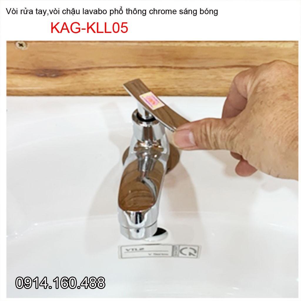 Vòi lavabo lạnh KAG-KLL05, vòi chậu rửa mặt tay bóng nước mạnh sử dụng tốt siêu bền