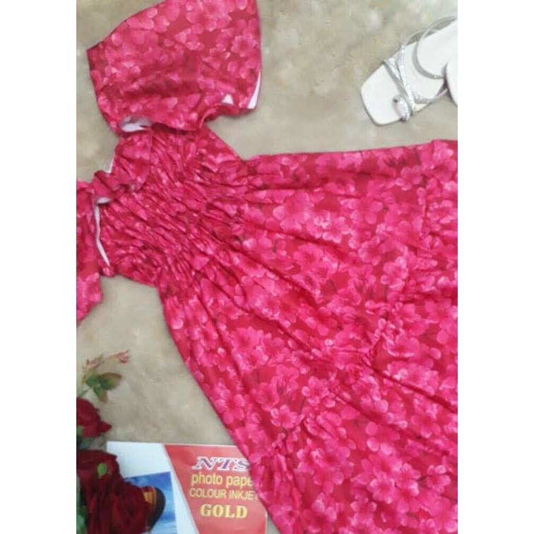 Đầm Xòe Hoa Xếp Bèo - Hậu Nguyễn Store