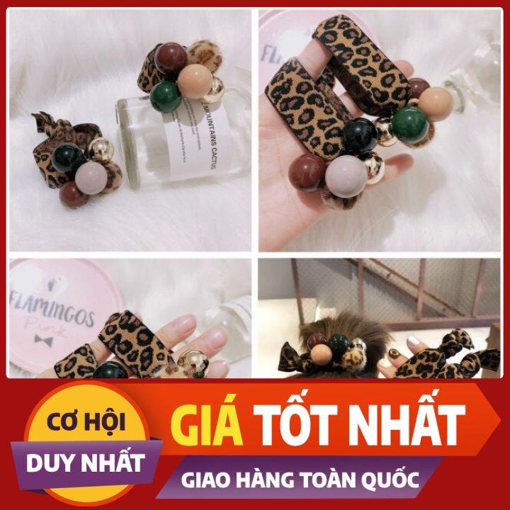 CỘT TÓC THUN DA BEO GẮN  CHÂU PHONG CÁCH - NUNAM SHOP