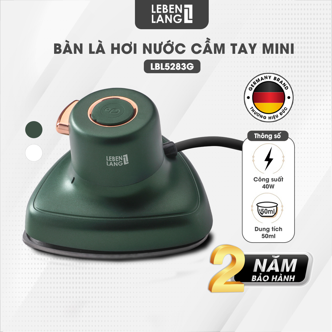 Bàn là hơi nước cầm tay mini Lebenlang LBL5283, công suất 800W, nhỏ gọn tiện lợi, bảo hành 2 năm - hàng chính hãng