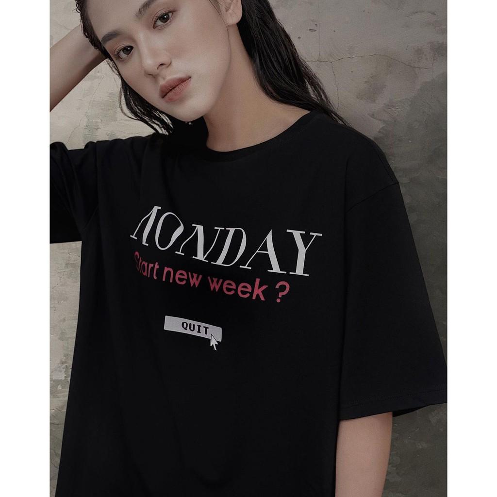 Áo thun nữ BLACKDOKI BASIC MONDAY , áo phông basic cá tính đơn giản tay lỡ dáng rộng M7