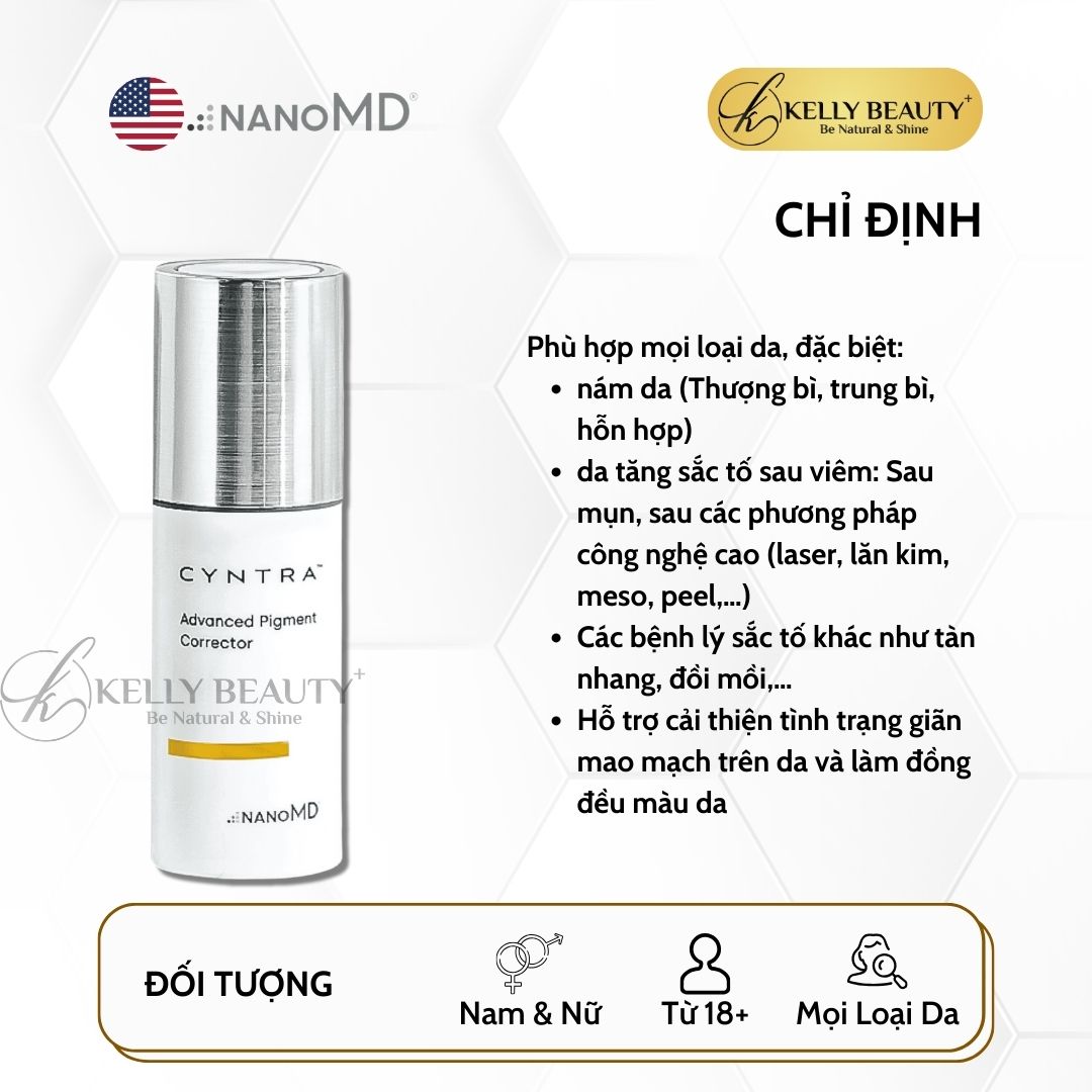 Kem Dưỡng Sáng và Mờ Nám Chuyên Sâu NanoMD Cyntra Advanced Pigment Corrector | Kelly Beauty