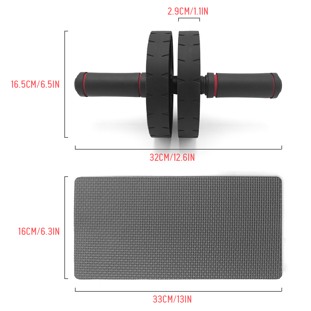 Con lăn tập bụng thể dục thiết kế 2 bánh xe không trượt,Tay cầm mềm mại, thoải mái và thấm mồ hôi,Nhẹ và di động,Đi kèm với một miếng đệm đầu gối mềm mại