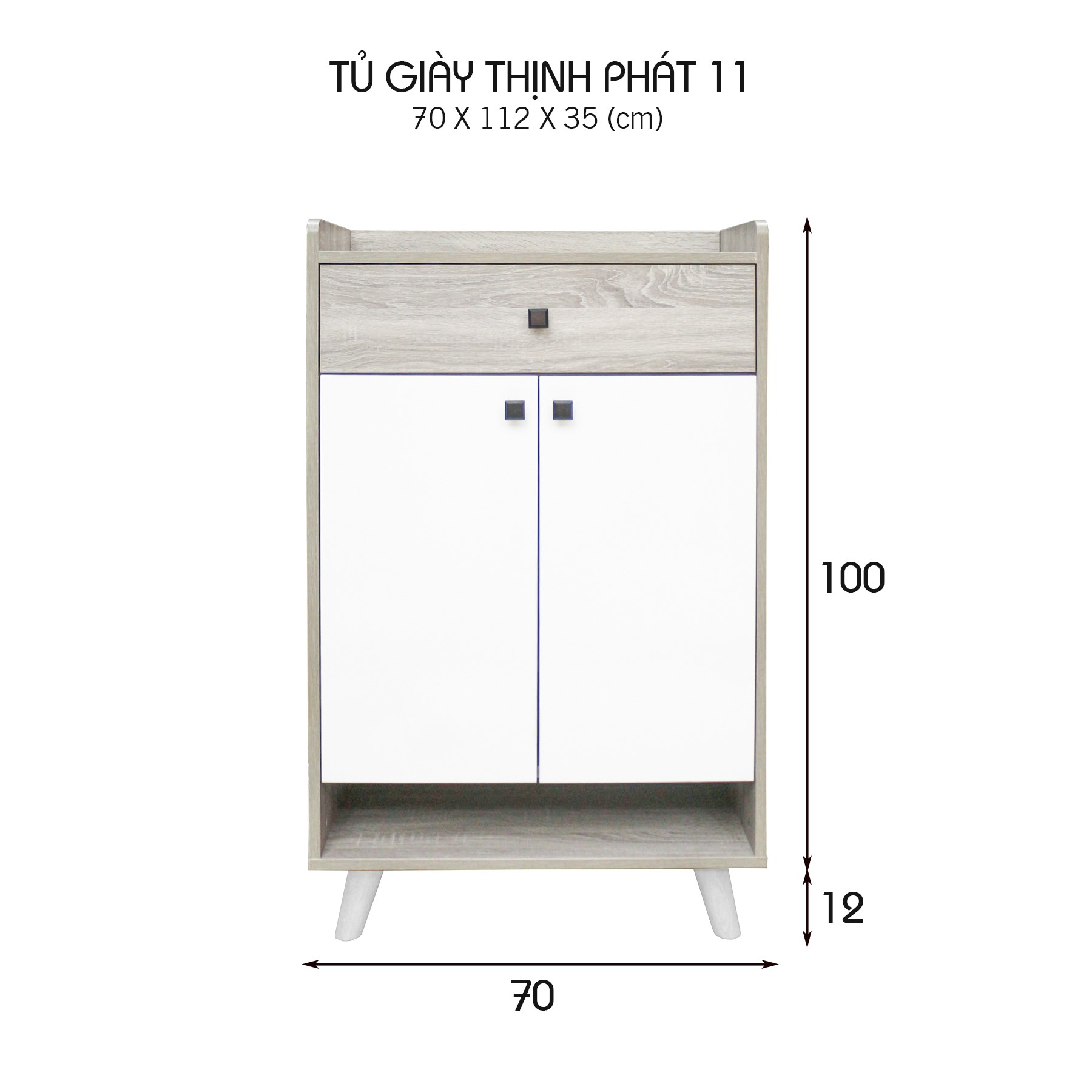 TỦ GIÀY THỊNH PHÁT 11 0.7M X 1M1 GỖ CÔNG NGHIỆP MDF