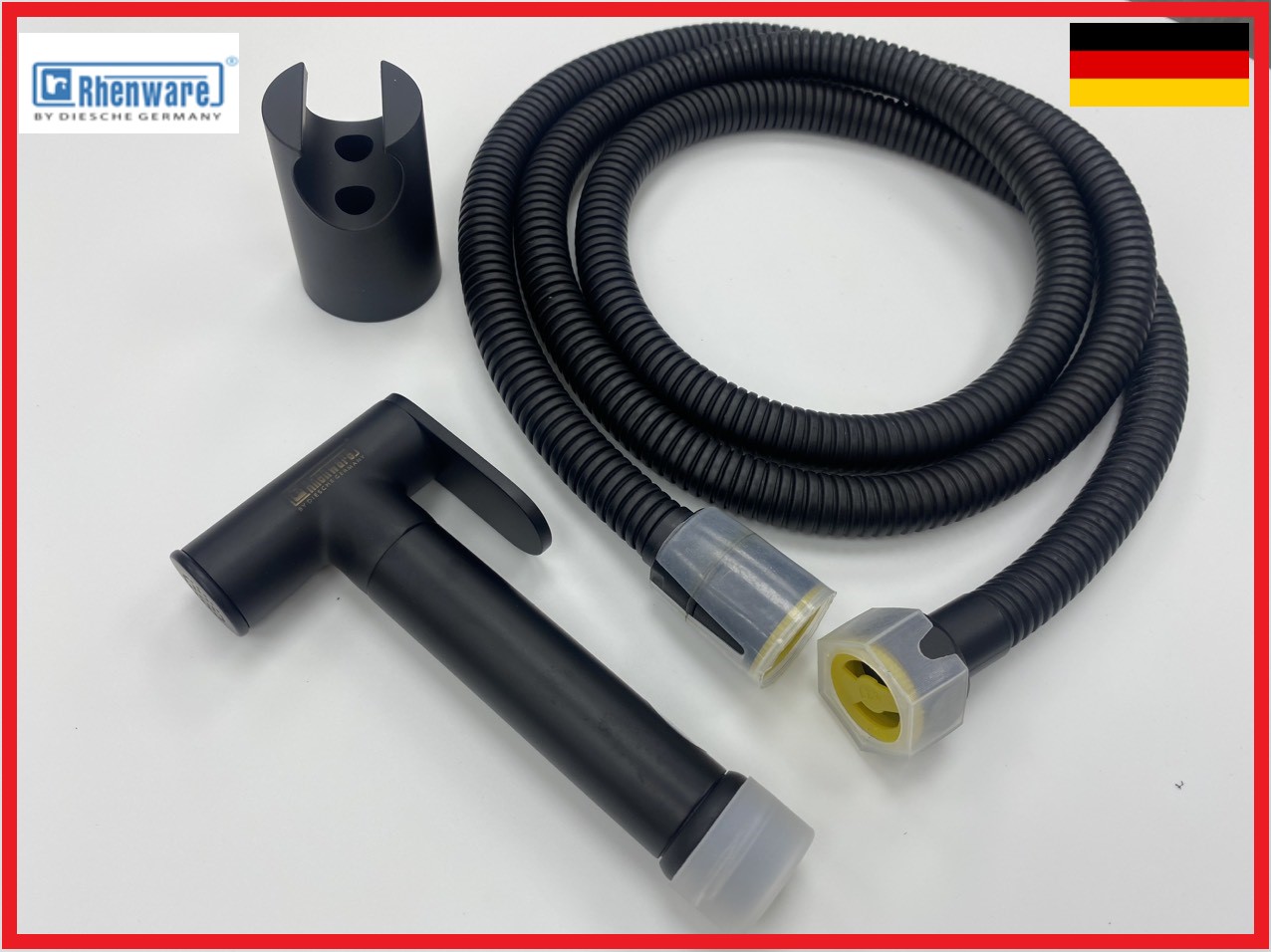 Vòi xịt vệ sinh mạ tĩnh điện màu đen , nhập khẩu cao cấp chính hãng RHENWARE RX-304AP-D