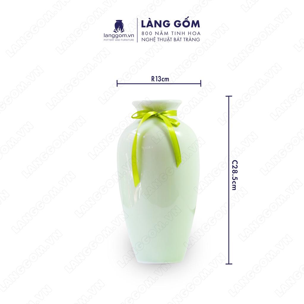 Bình hoa, lọ hoa Gốm sứ Bát Tràng cao cấp Men ngọc phích long dùng làm quà tặng, trang trí - Làng Gốm Bát Tràng