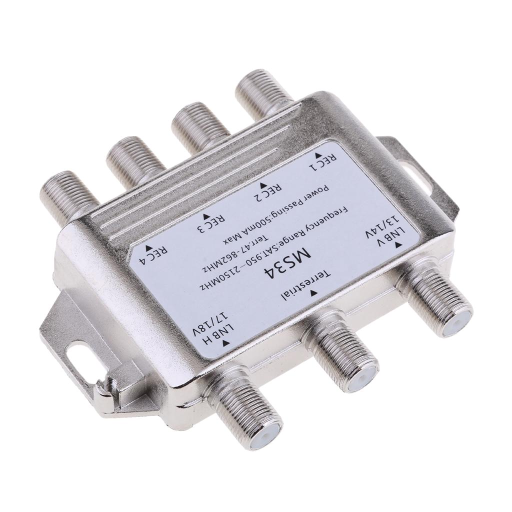 Satellite Switch Max 4 Output Multi Video Path Multi Switch MS34 Silver