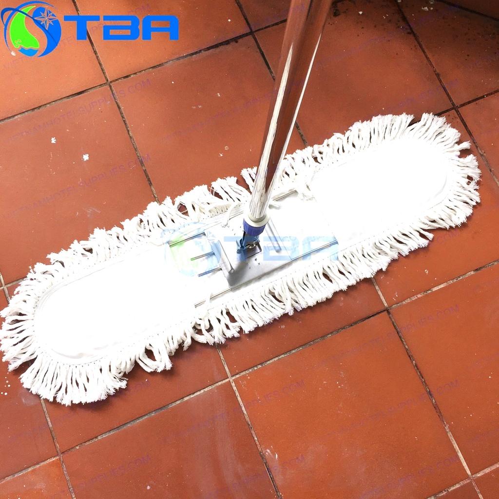 Cây lau sàn công nghiệp bản 80cm cán tăng đơ nhập khẩu cao cấp sợi cotton màu trắng siêu bền siêu thấm hút