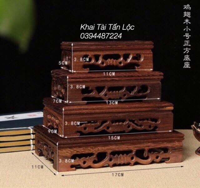 Đế gỗ , đôn gỗ chạm khắc bộ 4 cái hàng nhập