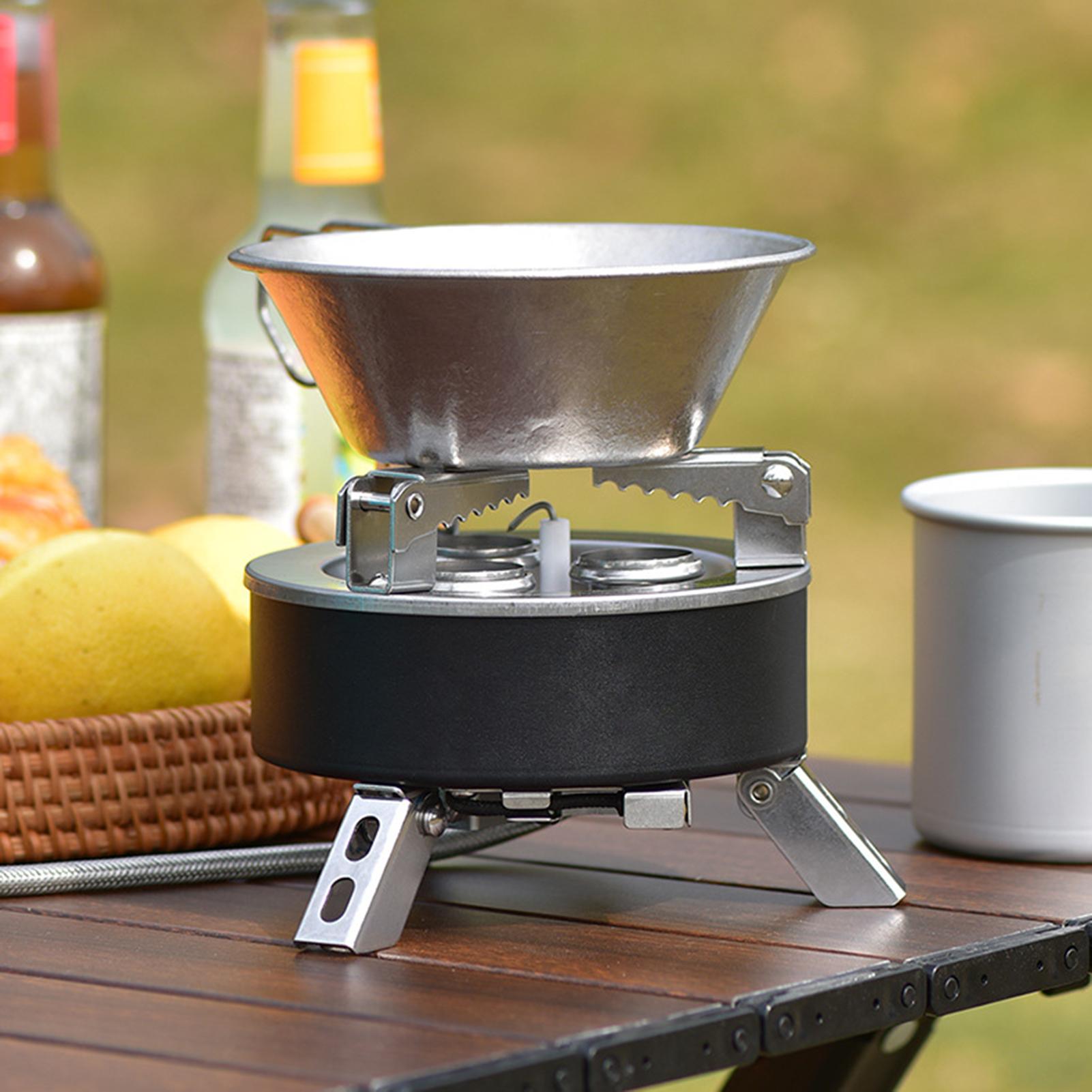 6800W Camping Gas Stove Folding 3 Burners Piezo Ignition Backpacking Stove Outdoor Cooking Stove Furnace for Camping Hiking Picnic Emergency