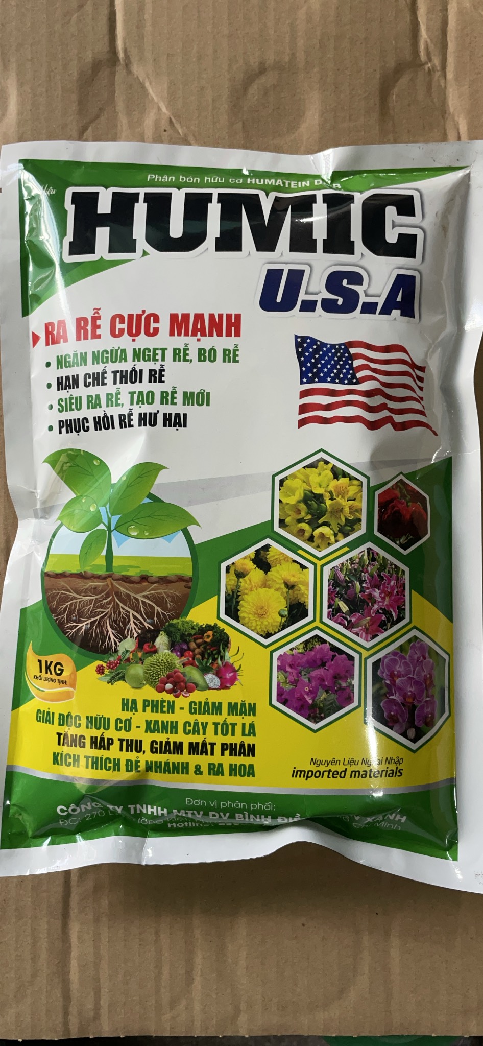 Phân bón gốc hữu cơ humic gói 1kg Bình Điền